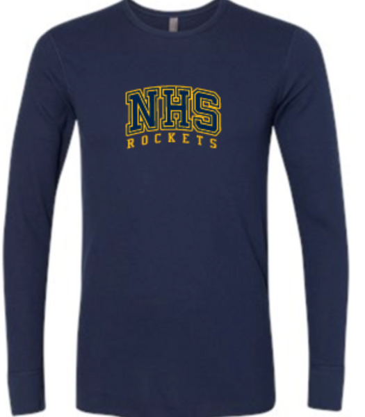 NHS Unisex Next Level Long Sleeve Waffle Tee (navy only,runs small))