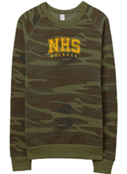 NHS Camo Alternative Apparel Crew Neck Sweatshirt