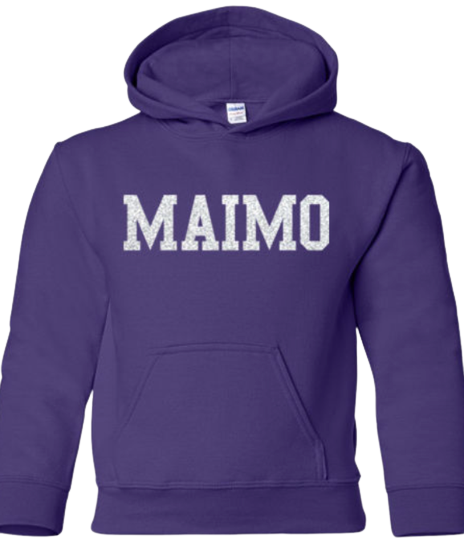 Maimonides Solid Hoodie with Glitter Logo