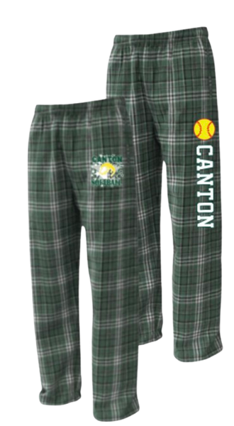 Canton LL Softball Flannel Pants with Glitter Logo