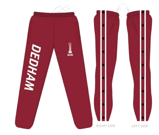 Dedham Adult Tear Away Performance Sweatpants.