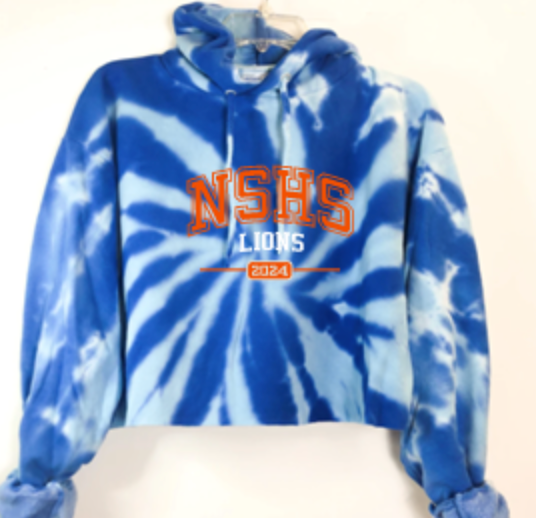 Newton South Cropped Tie Dye Cropped Hoodie