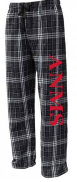 ANMS Holiday Flannel Pants Vertical Logo