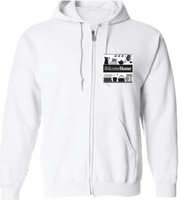 Welcome Home Full Zip Hoodie available in Black and White