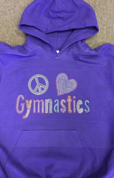 I Heart Gymnastics Crystal Hoodie