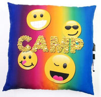 Camp emoji pillow