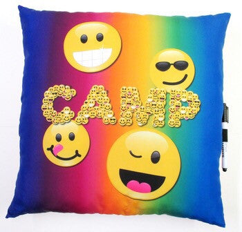 Camp emoji pillow